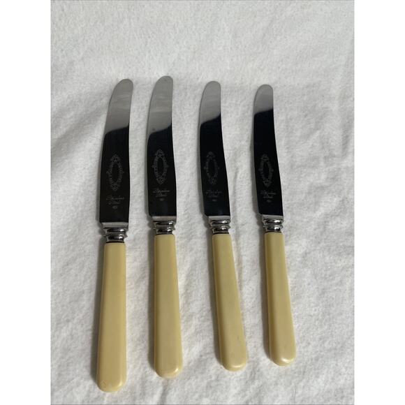 Sheffield Made England Stainless Steel Bakelite Handles Dinner Knives X4 - Picture 1 of 5